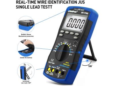 Digital Multimeter Voltmeter 4000Count AutoRange Temperature Ohm Diode hFE Test HP-770G