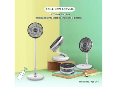 Qbill 10inch Telescopic Oscillating Pedestal Rechargeable Battery Fan