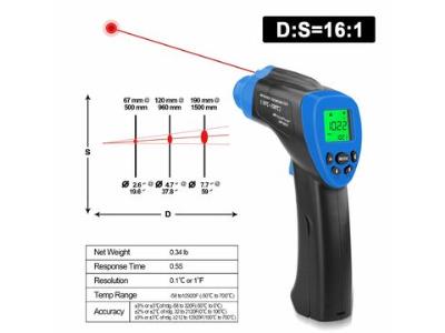 HOLDPEAK HP-980G-3 Infrared Thermometer Digital Laser Thermometer IR Temp Gun Laser Point