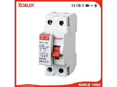 Residual Current Circuit Breaker RCCB (KNL1-100) 80A, 100A 30mA, 300mA 2p/4p Magnetic