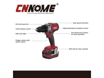 Heavy Duty Cordless 20V Brushless Double Speed Drill 