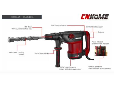 Industrial Level Heavy Duty 42 mm SDS-Max Rotary Hammer 