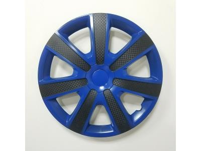 New  Bi-Color PP/ABS carbon fiber 13 14 15 inch Black and Blue Car Wheel Center Rims ,