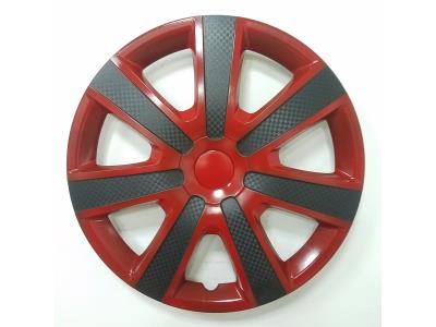 Wholesale  PP ABS 13 14 15 inch Twin-Color Anti-wear Carbon Fiber Car Wheel Center Cover 