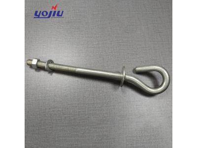 Electric Power Line Fitting hot dip galvanized iron suspension anchor hook/pig tail hook