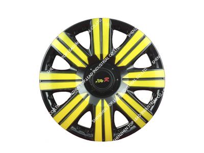 Factory Price Neon Plastic car center wheel cover rims, Black and yellow auto hubcaps