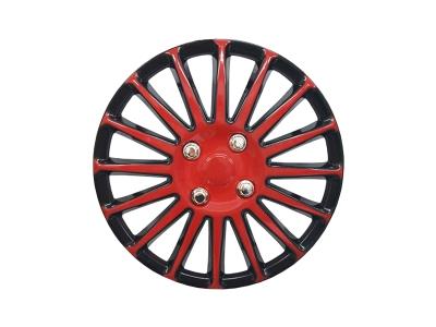 Plastic Black and red  universal swift car wheel Center cover rims with stainless rings