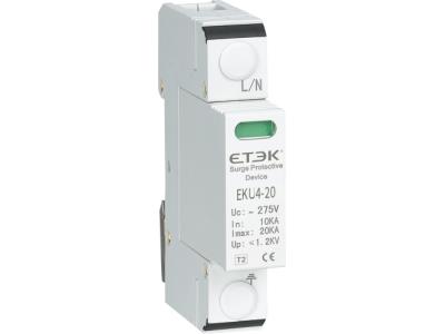 EKU4 SPD type AC Imax:20/40/B+C/60/80/100KA 1/2/3/4P Surge Protection Device TUV Approval