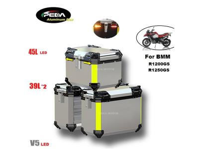 V5-36 Motorcycle Aluminum Box LED 45L Top Case 39L Side Panniers For BMW R1200GS R1250GS