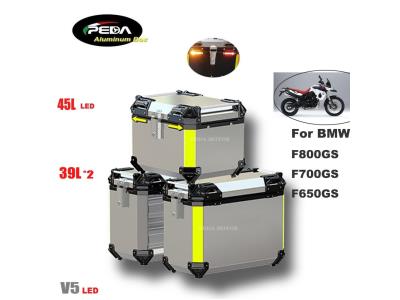 V5-34 Motorcycle Aluminum Box LED 45L Top Case 39L Side Panniers For BMW GS750 GS850 