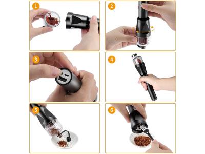 Electric Herb Spice grinder, handheld portable USB rechargeable pill crusher, 8.36 inches
