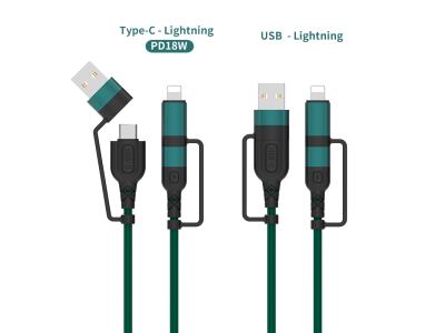 4 in 1 USB cable, PD cable, QC3.0 USB cable, super charge data cable