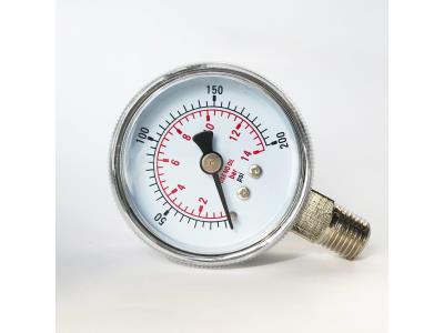 WESEN 50mm oxygen pressure gauge 14bar 200psi, chrome plated.