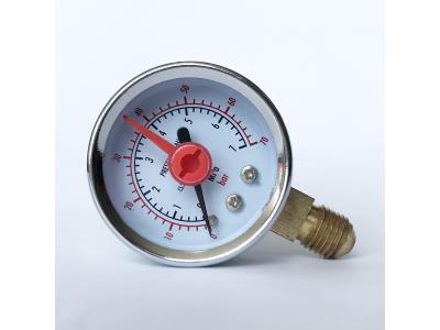 Wesen 40mm pressure gauge chrome plated case 7MPa with red pointer