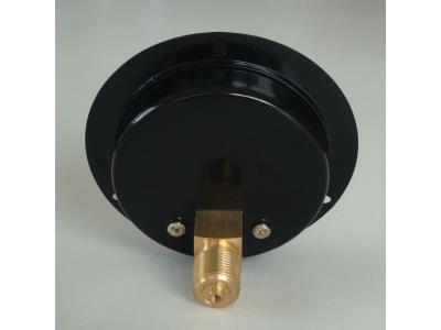 WESEN 80mm black steel pressure gauge with flange 3 holes lower back mount