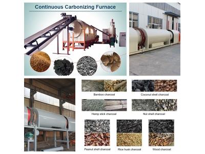 Continuous carbonizing furnace for charcoal making