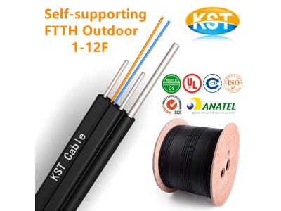 Self supporting FTTH drop cable outdoor fibra optica cabo 1 2 4 6 8 12 hilos Anatel