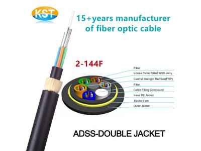 ADSS self support aerial outdoor fiber optic cable 2 4 6 8 12 24 48 64 96 144 core