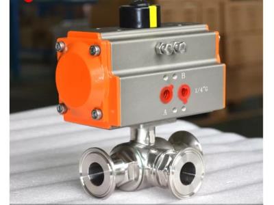 Sanitary Ball valve Actuator Food grade Stainless steeltee quick clamp pneumatic valve