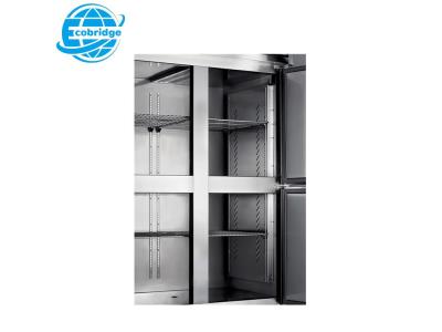 Direct Cooling Upright Kitchen Freezer Stainless Steel Six-Door Industrial Refrigerator