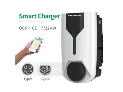 Manufacture 7/22 KW Single Gun Smart Wallbox Home Ac Ev Charger for Car