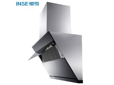 INSE 2022 new modern hard black crystal tempered glass panel range hood CXW-268-H1813