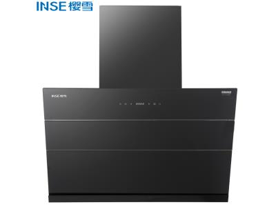 China 2022 hot selling black steel glass kitchen range hood CXW-320-H1808(B)