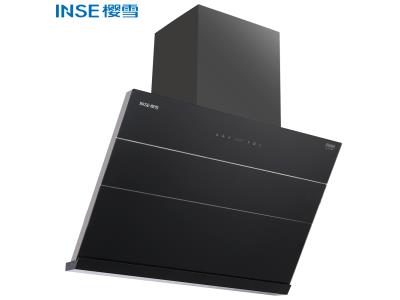 China 2022 hot selling black steel glass kitchen range hood CXW-320-H1808(B)