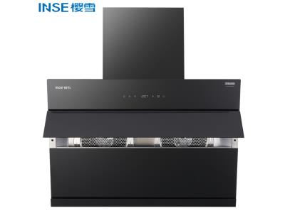 China 2022 hot selling black steel glass kitchen range hood CXW-320-H1808(B)