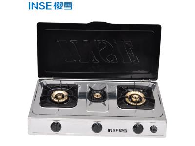 High Quality Stainless Steel Body Cooktops INSE Gas Stove 3 Burner/JZY/T-3-302
