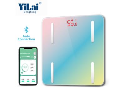 Tuya smart bluetooth scale 180kg rainbow design with red LED display body fat scale
