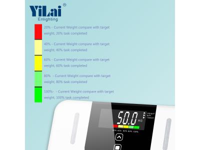 Smart body fat scale with 5 degree progress  color bars fashion design body weighing scale