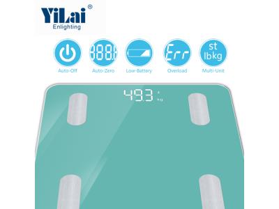 Digital green color OEM bluetooth bmi composition body fat smart bluetooth scale 