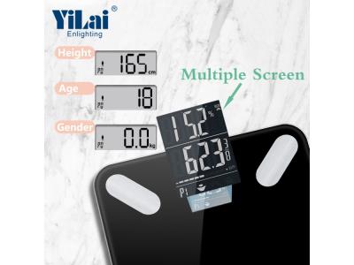 Magic illumination button weight scale with backlight display 7 in 1 body analysis scale