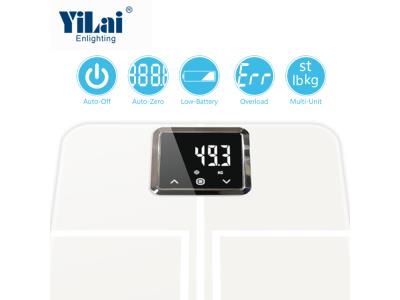 New arrivial 180kg smart LED display tempered glass digital weighing bluetooth body scale 