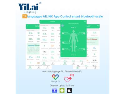 OEM Smart 180kg Bluetooth Body Fat scale 180kg APP control 8 electrodes body fat scale 