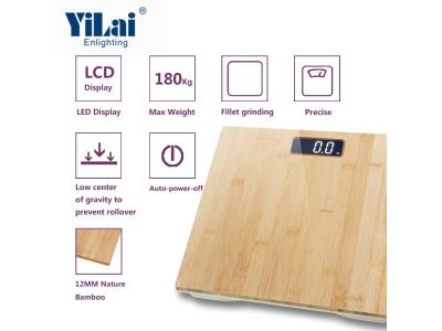 Natural bamboo 180kg body scale