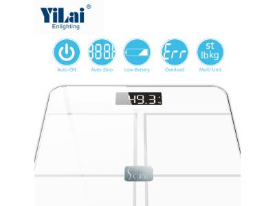 Yilai CE/RoHS approvel electronic Smart scale ITO tempered glass 180kg Bluetooth  scale