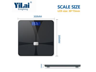 TUYA WIFI SCALE with ITO glass white LED display 180KG capacity smart body fat scale