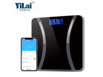Black color TUYA WIFI SCALE blue backlit display 180KG capacity smart body fat scale
