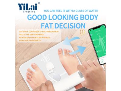 8 electrodes bluetooth boy fat scale super white ITO glass smart body fat scale with app