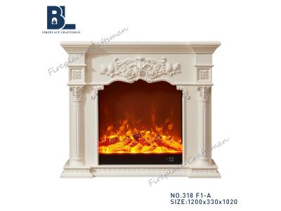 modern freestanding corner white electric fireplace heater with mantel and shelves
