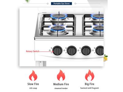 4 Big Burner Kitchen Cooking Hob Cooktop Stand Gas Stove