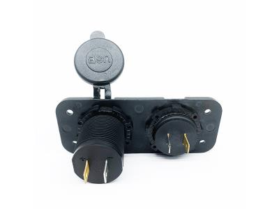 Dual USB Charger Socket Car Boat Rocker Switch Panel With Digital Voltmeter