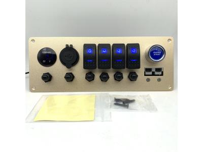 50A Triple Power Connector Panel with 5V 3.1A usb charger socket voltmeter and power socke