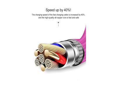 New Arrival Customized 1M 2.4A High Speed Rainbow Nylon braid USB Cable