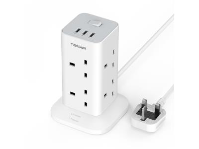 TPS03-UK-GR POWER STRIP TOWER