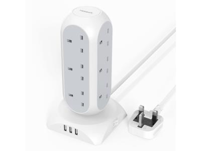 TPS02-UK-GR POWER STRIP TOWER