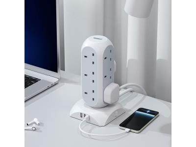 TPS02-UK-GR POWER STRIP TOWER