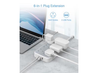 TS-203-UK-GR POWER STRIP